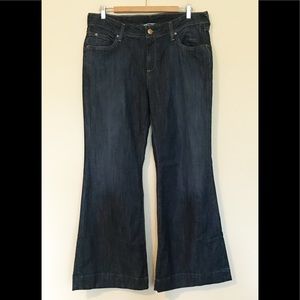 Banana Republic Classic Wide Leg Dark Wash Denim Jeans 12 Short